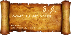 Borbély Jávorka névjegykártya
